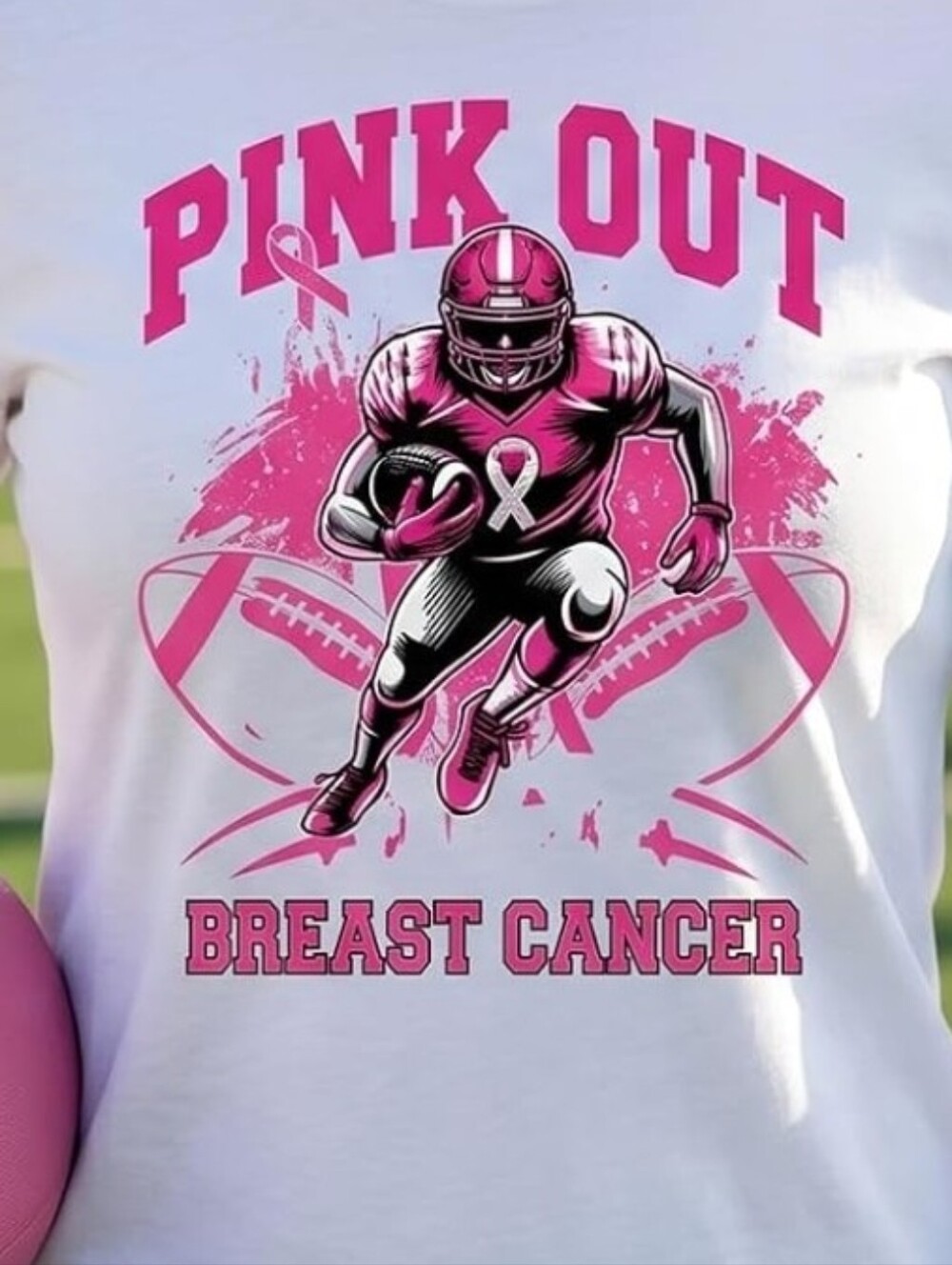 Pink Out Breast Cancer Womens Graphic Tee